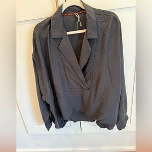 Anthropologie Charcoal Blouse